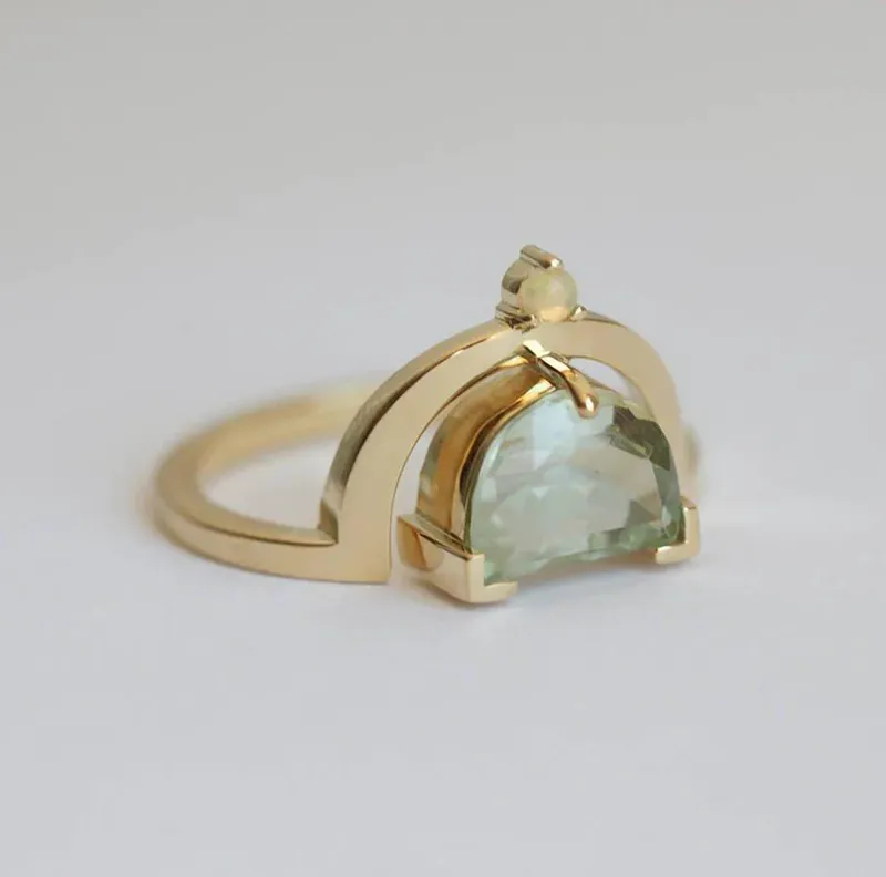 Amethyst Ring, Opal Ring green engagement ring