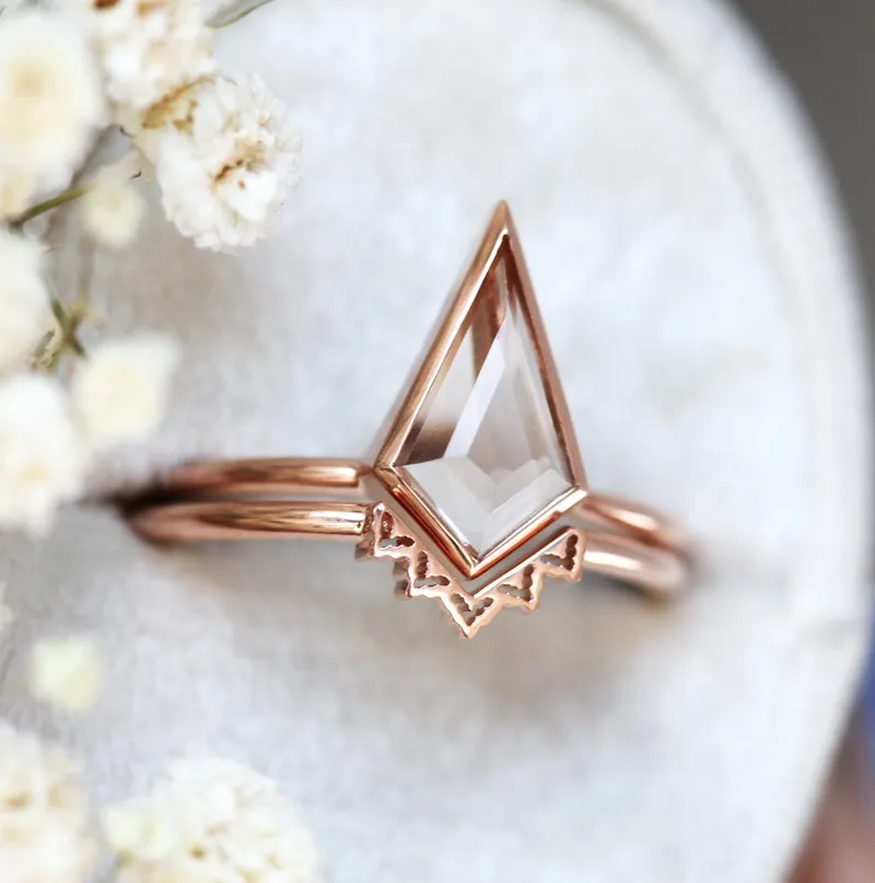 Anahi Kite Morganite Ring Set view 2