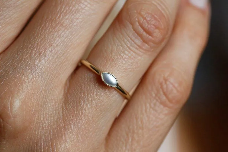 Anais Marquise Pearl Ring view 2