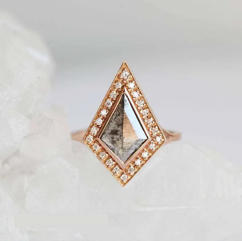 ANDREA KITE SALT & PEPPER DIAMOND RING vy 3