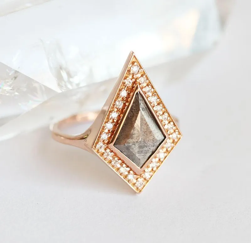 ANDREA KITE SALT & PEPPER DIAMOND RING vy 4