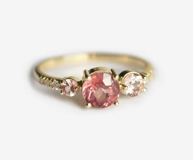 ANGELINA ROUND GARNET RING vy 2