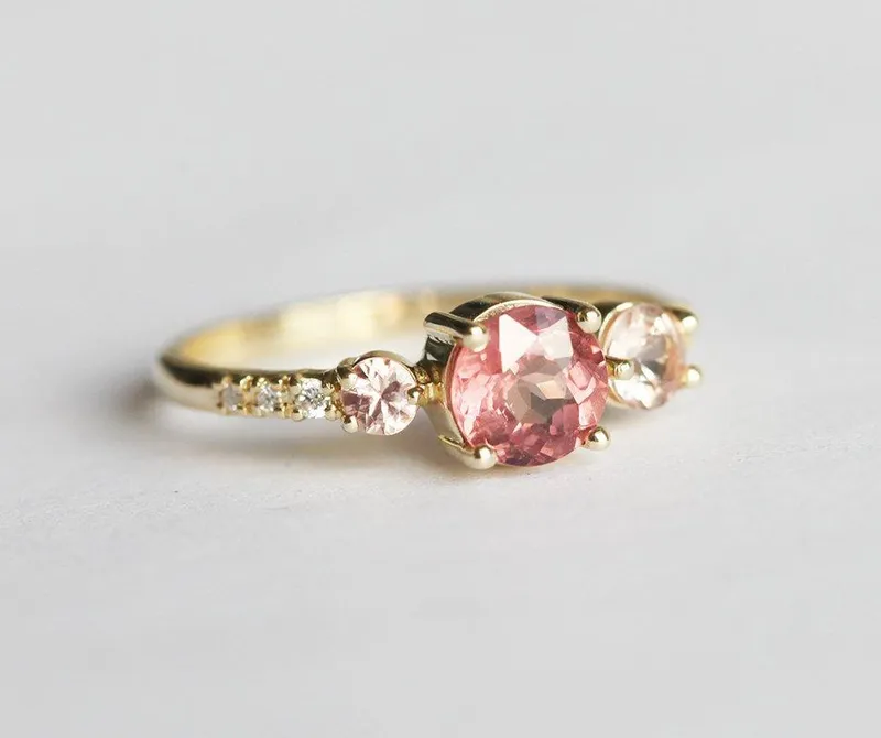 ANGELINA ROUND GARNET RING vy 3