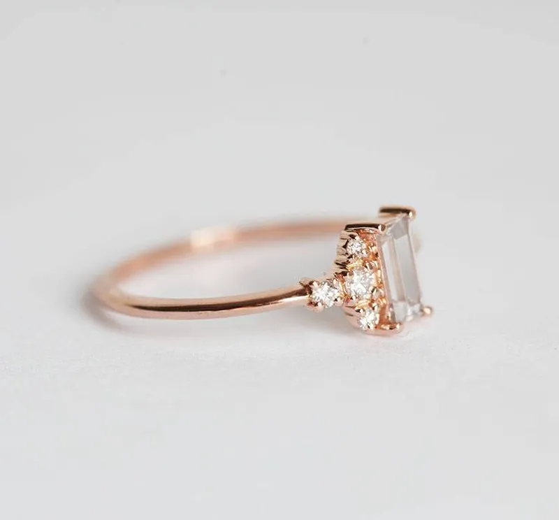 Angelique White Sapphire Diamond Ring view 7