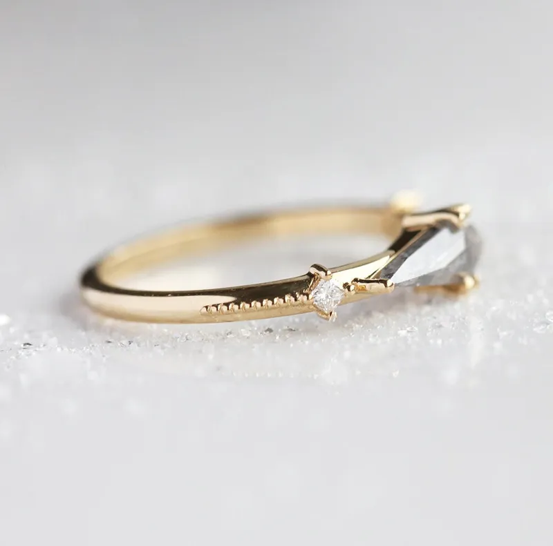 ANNABELLE SALT & PEPPER DIAMOND RING view 10