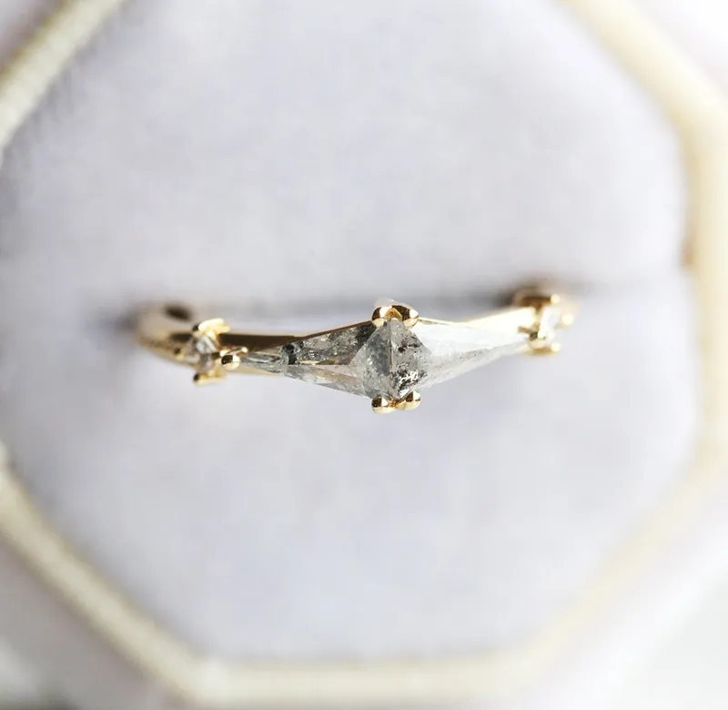 ANNABELLE SALT & PEPPER DIAMOND RING view 11