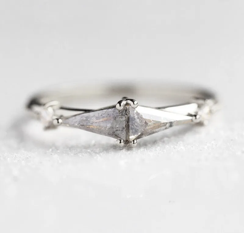 ANNABELLE SALT & PEPPER DIAMOND RING view 12