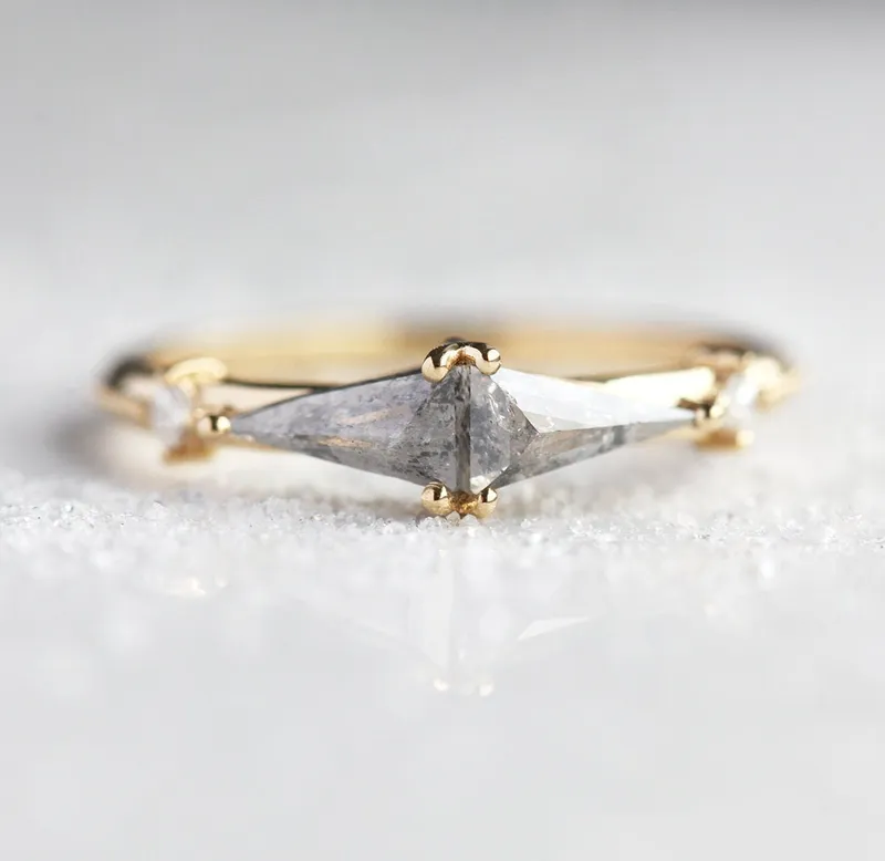 ANNABELLE SALT & PEPPER DIAMOND RING view 3