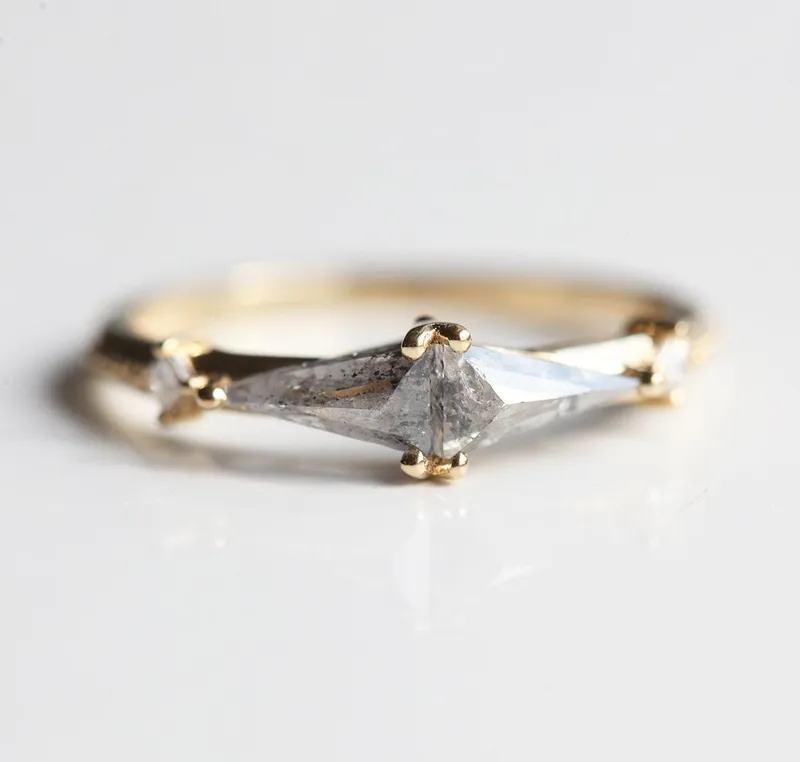 ANNABELLE SALT & PEPPER DIAMOND RING view 5