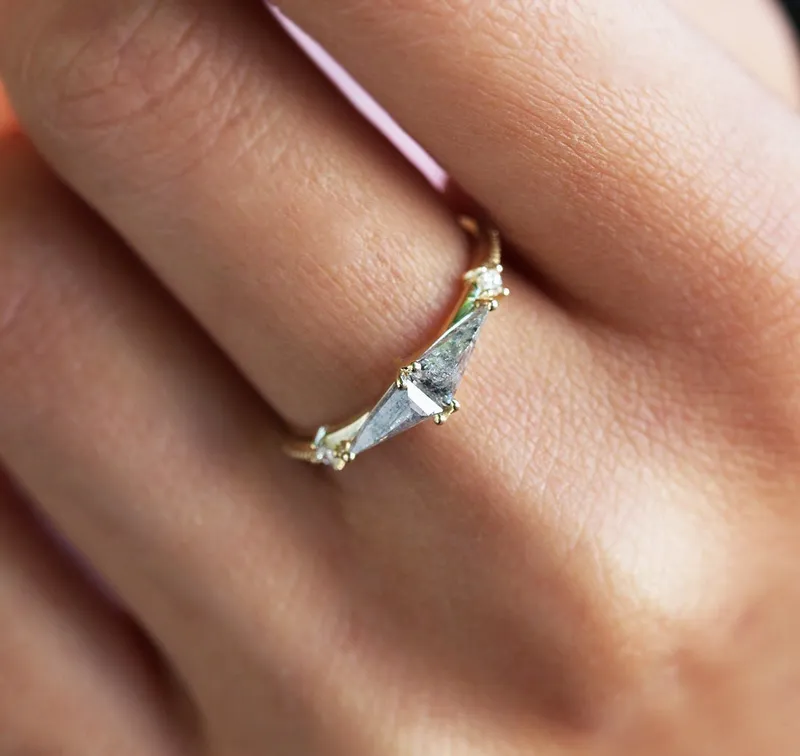 ANNABELLE SALT & PEPPER DIAMOND RING view 6