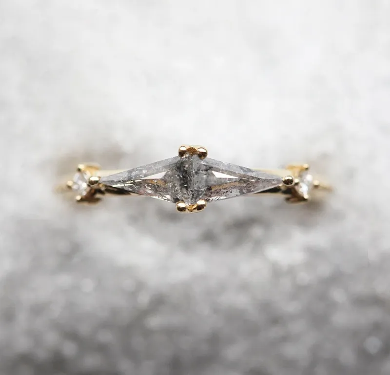 ANNABELLE SALT & PEPPER DIAMOND RING view 7
