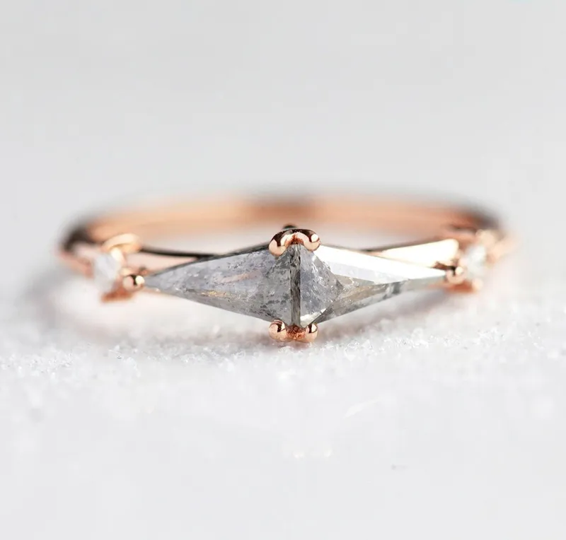 ANNABELLE SALT & PEPPER DIAMOND RING view 8