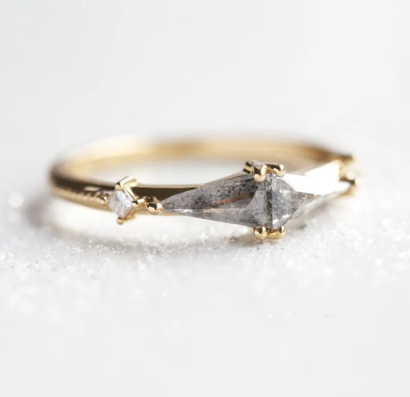 ANNABELLE SALT & PEPPER DIAMOND RING view 9