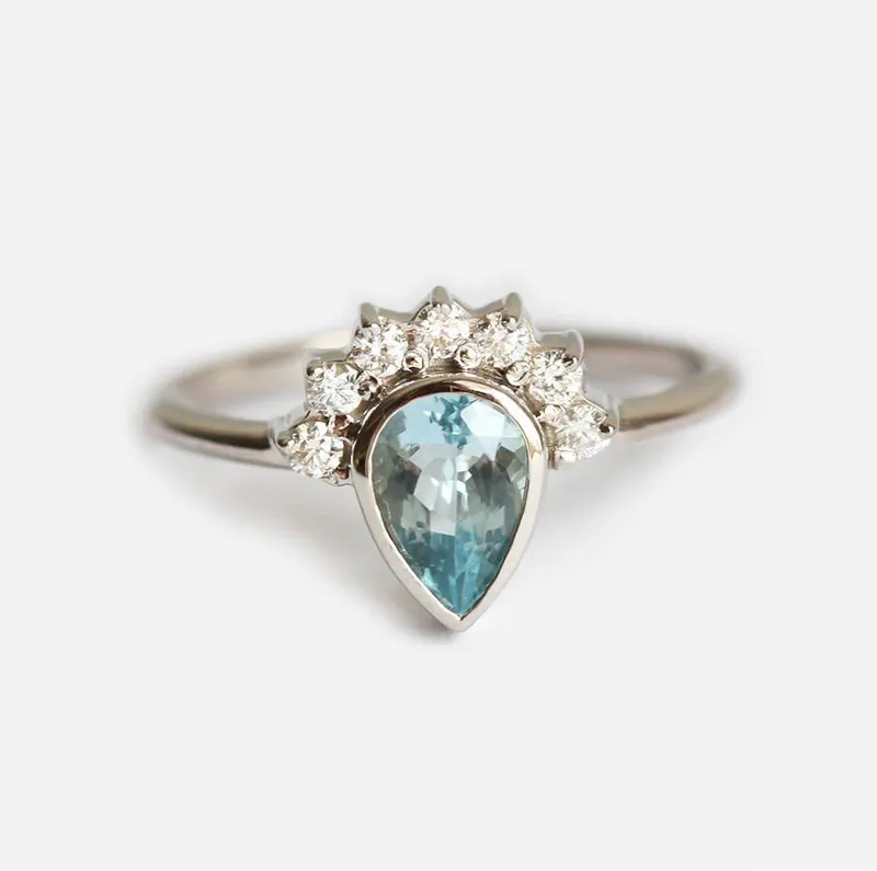 Aquamarine Ring, Diamond Ring vy 2