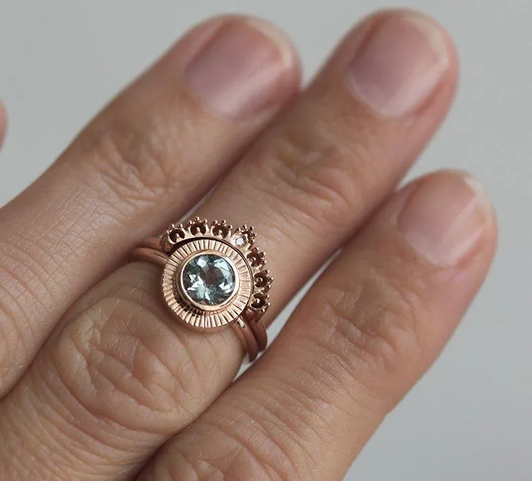 Aquamarine Ring, Diamond Ring view 2