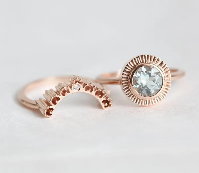 Aquamarine Ring, Diamond Ring view 3