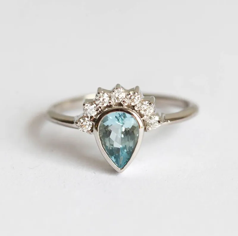Aquamarine Ring, Diamond Ring vy 4