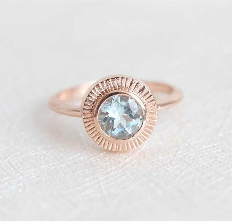 Aquamarine Ring, Diamond Ring view 5