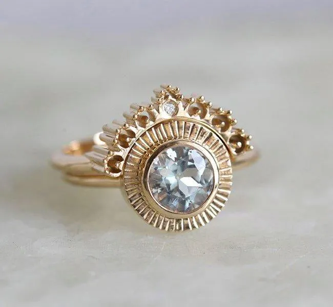 Aquamarine Ring, Diamond Ring view 7