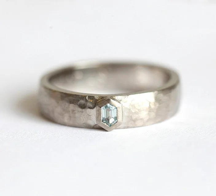 Aquamarine Ring, Wedding Band blue engagement ring