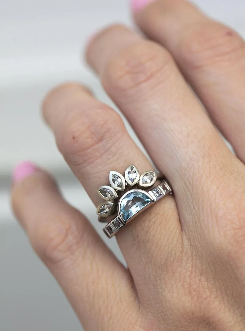 Aquamarine Ring, Wedding Ring Set view 2