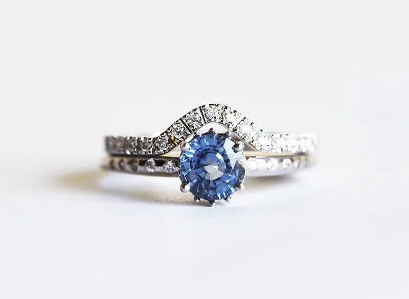 Ariel Blue Sapphire Diamond Ring vy 3