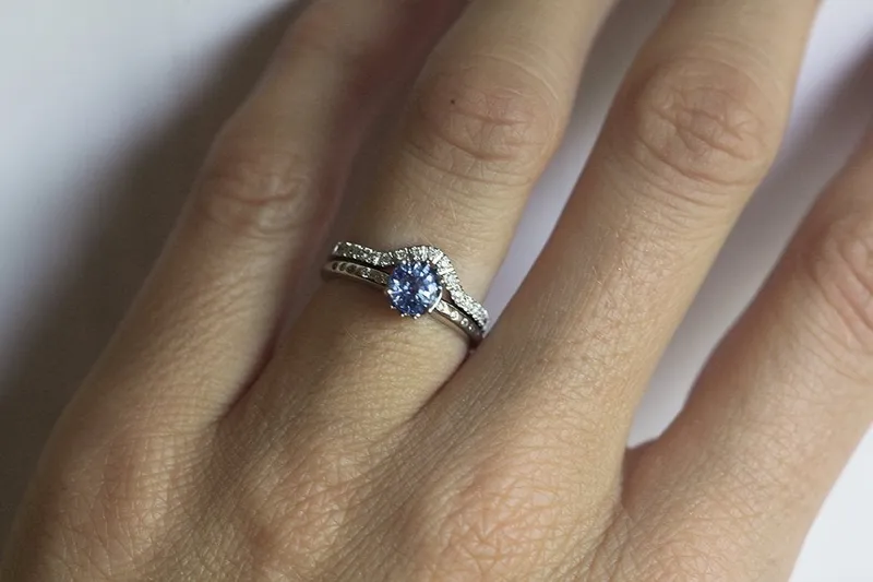 Ariel Blue Sapphire Diamond Ring vy 4
