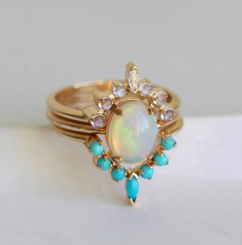 Ariela Opal Engagement Ring Set view 11