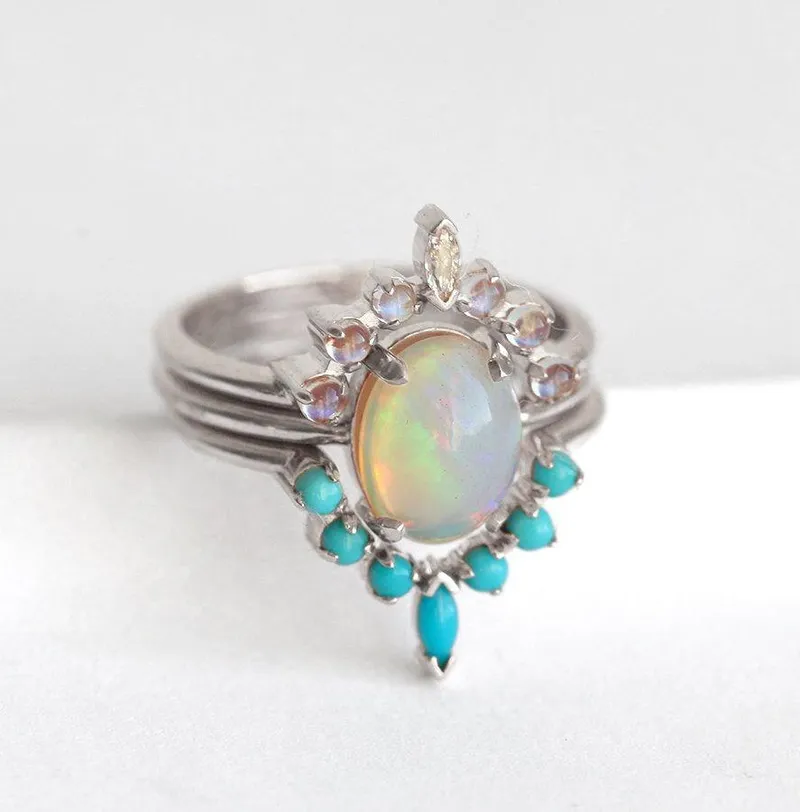 Ariela Opal Engagement Ring Set view 12
