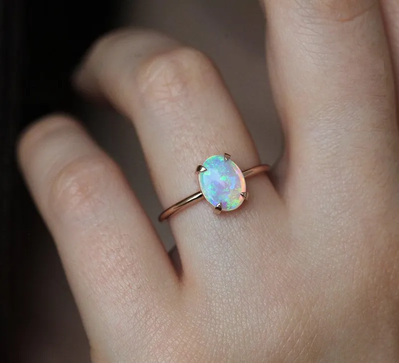Ariela Opal Engagement Ring Set view 3