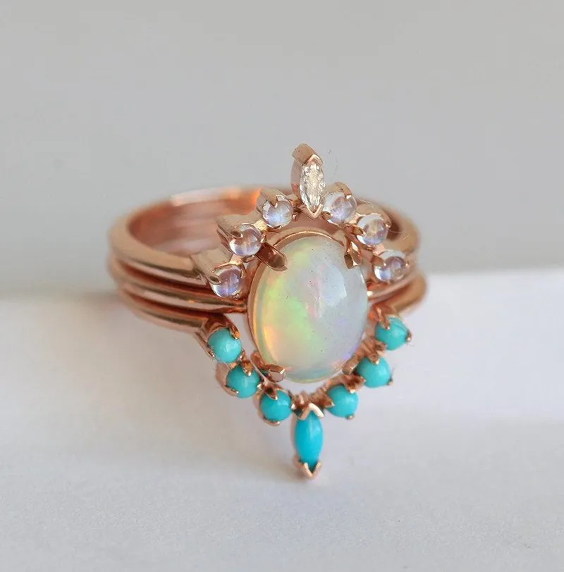 Ariela Opal Engagement Ring Set view 7