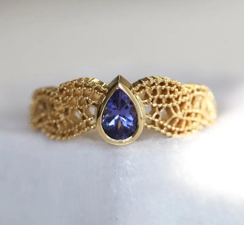 ARLETH PEAR TANZANITE RING pear cut engagement ring