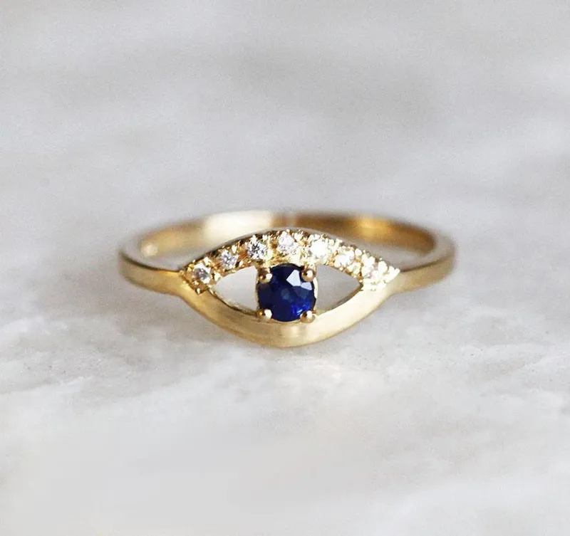 Asher Blue Sapphire Diamond Ring blue sapphire round cut engagement ring