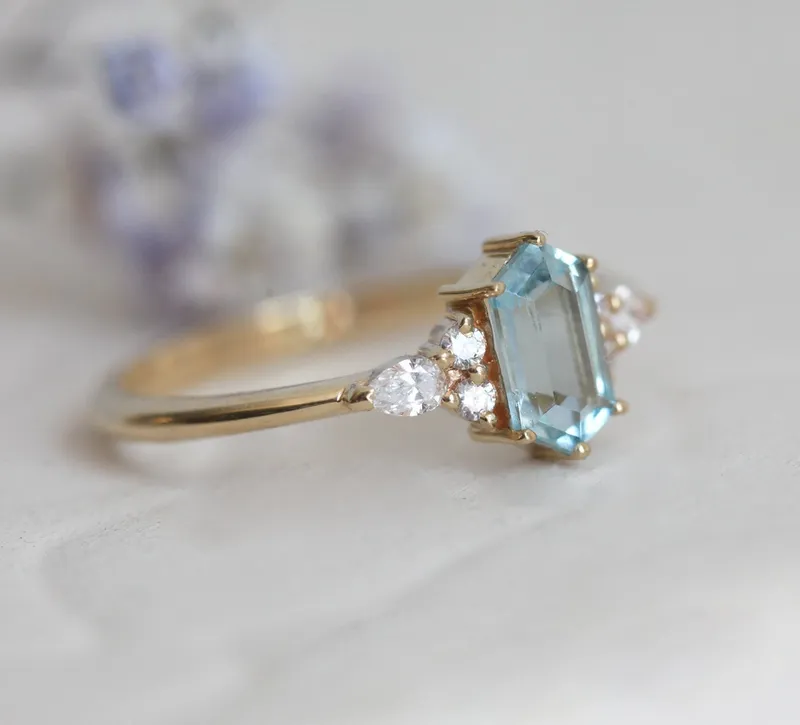 ASHLEY HEXAGON SALT & PEPPER DIAMOND RING view 9