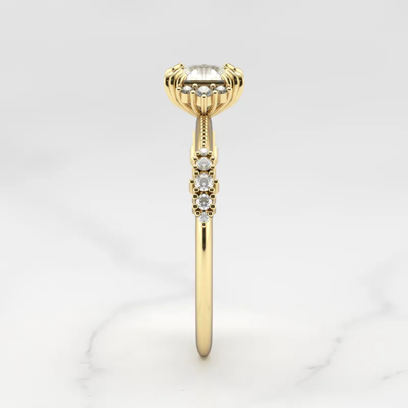 ASSCHER CLUSTER DIAMOND RING view 9