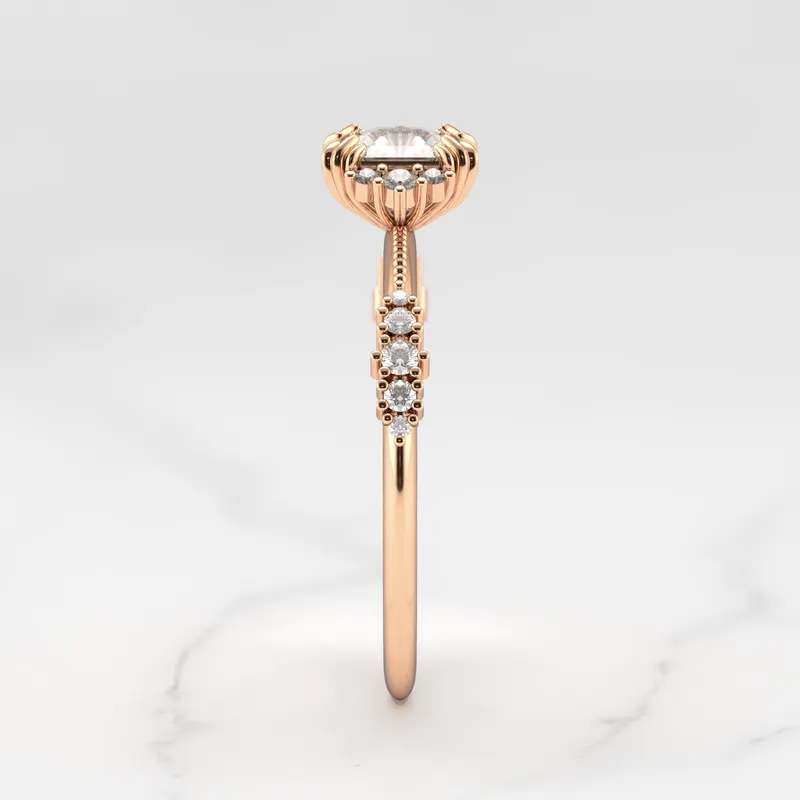 ASSCHER CLUSTER DIAMOND RING view 10