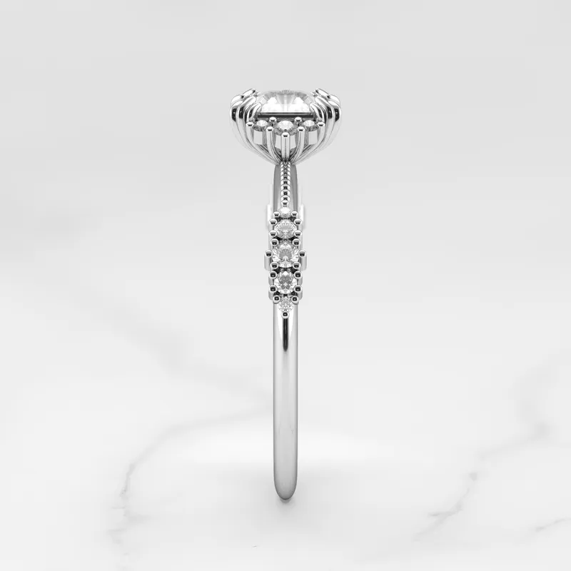 ASSCHER CLUSTER DIAMOND RING view 11