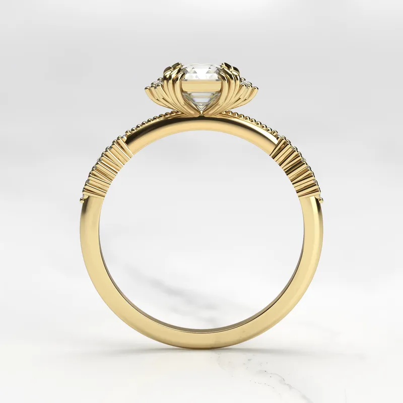 ASSCHER CLUSTER DIAMOND RING view 6