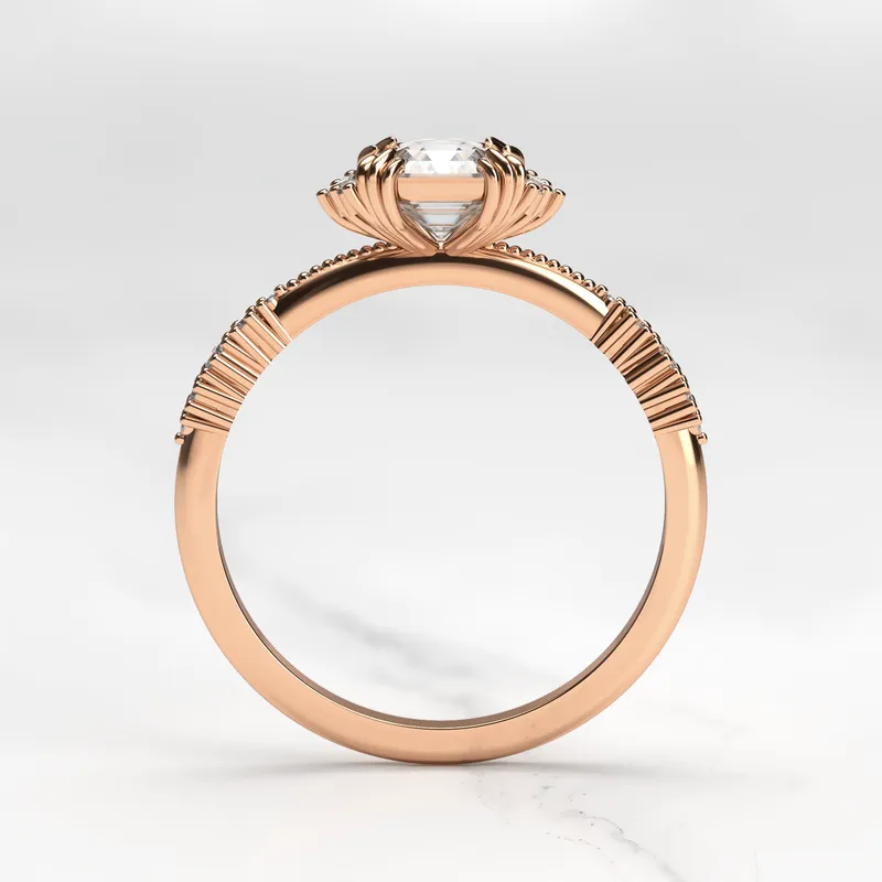 ASSCHER CLUSTER DIAMOND RING view 7