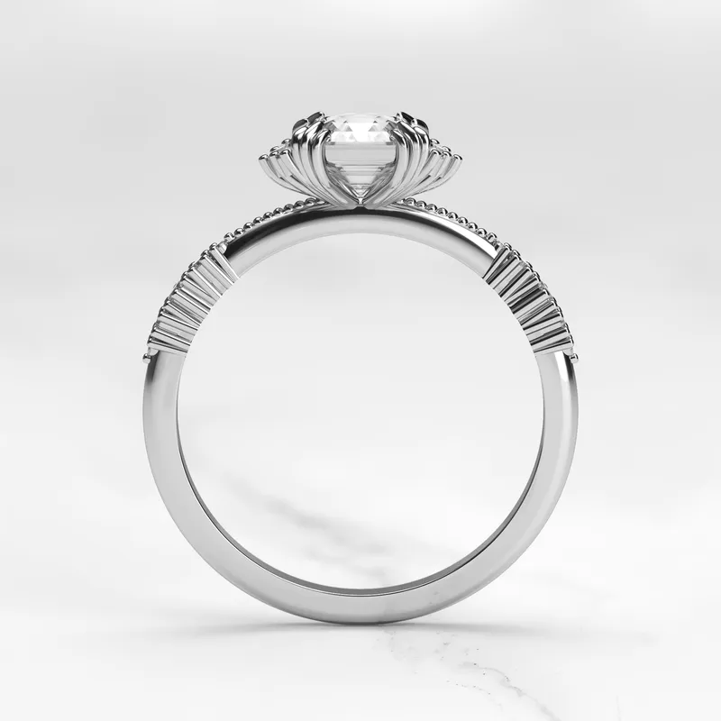 ASSCHER CLUSTER DIAMOND RING view 8