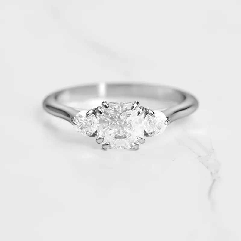 Asscher Diamond Ring With Accent Stones view 2
