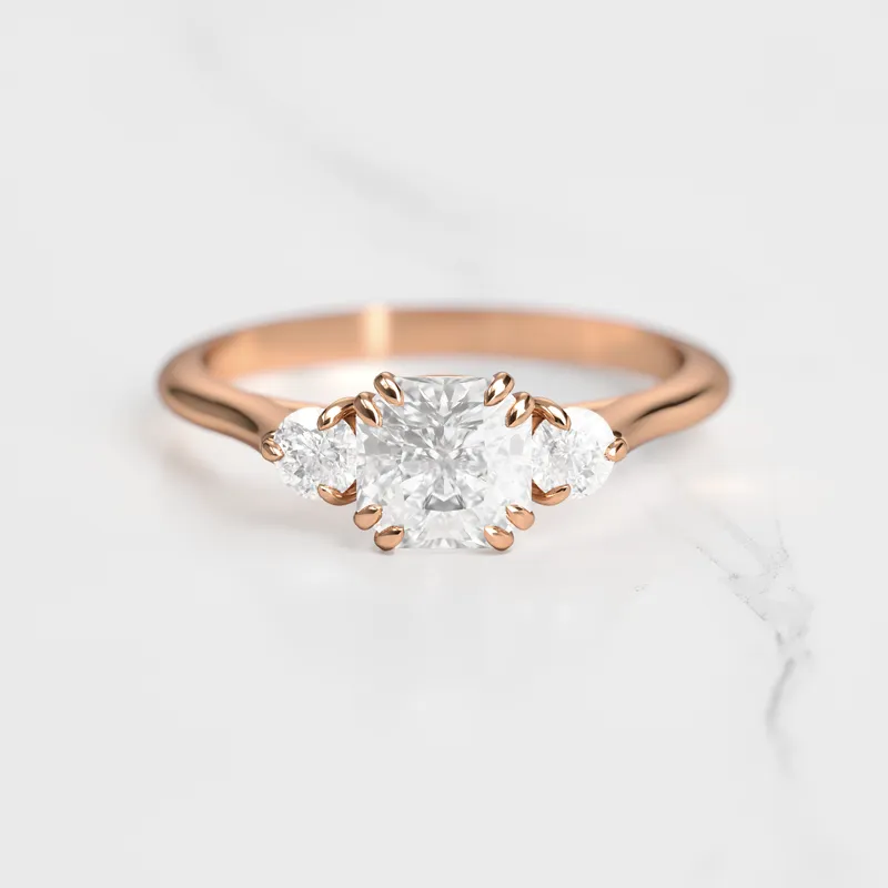 Asscher Diamond Ring With Accent Stones view 3