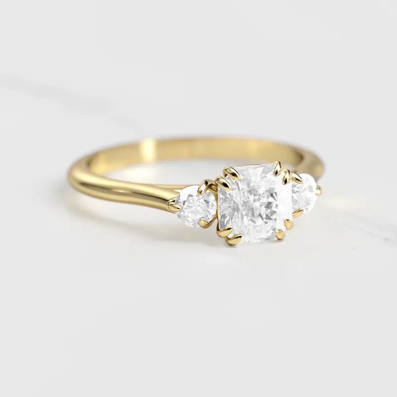 Asscher Diamond Ring With Accent Stones view 4