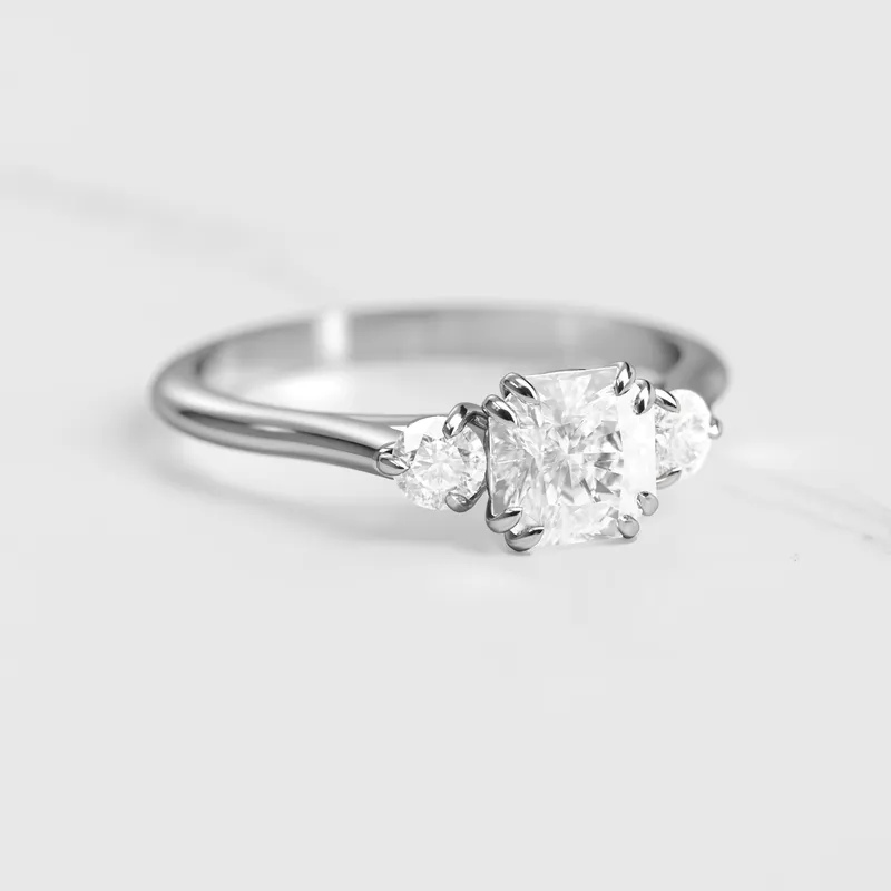 Asscher Diamond Ring With Accent Stones view 5