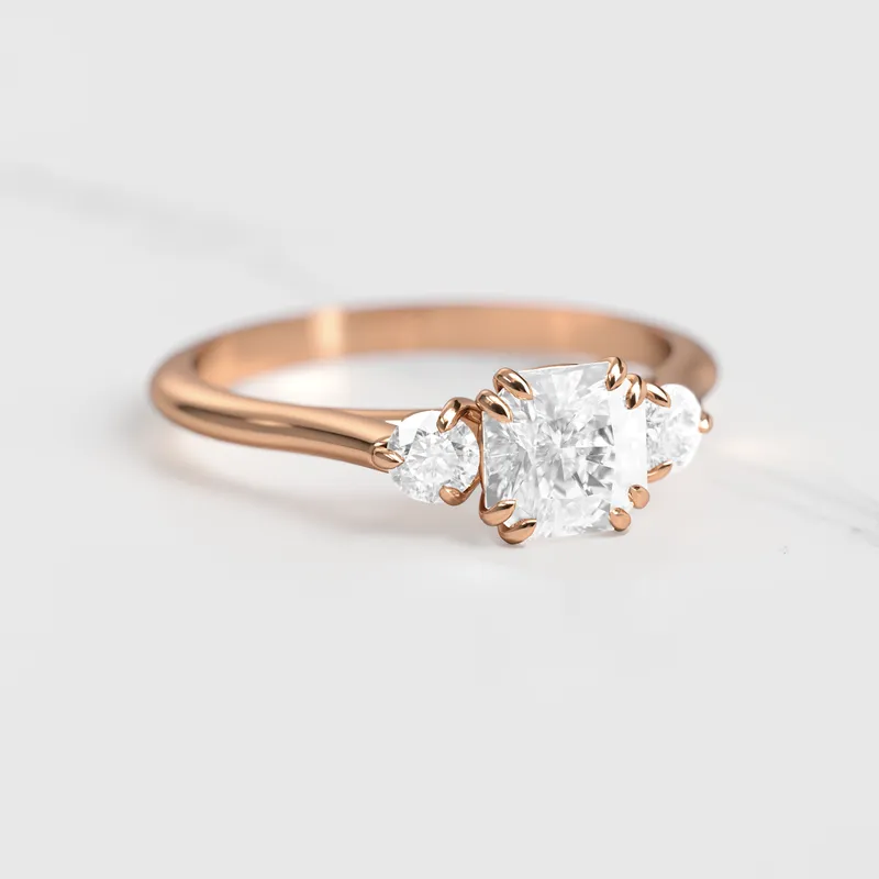 Asscher Diamond Ring With Accent Stones view 6