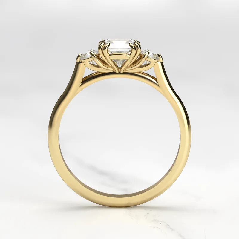 Asscher Diamond Ring With Accent Stones view 7