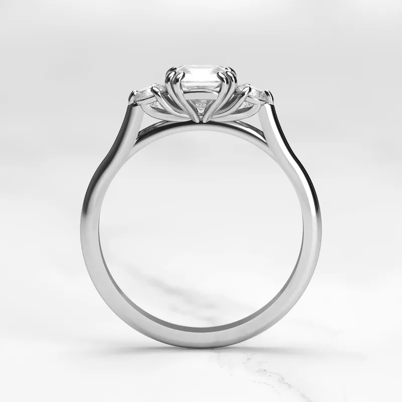 Asscher Diamond Ring With Accent Stones view 8