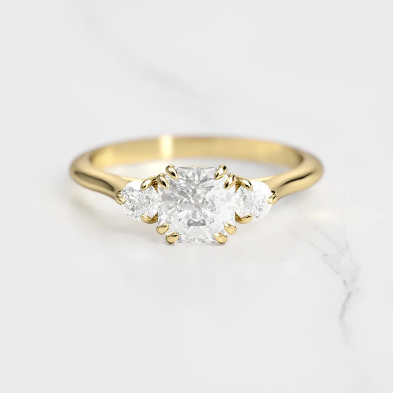 Asscher Diamond Ring With Accent Stones engagement ring