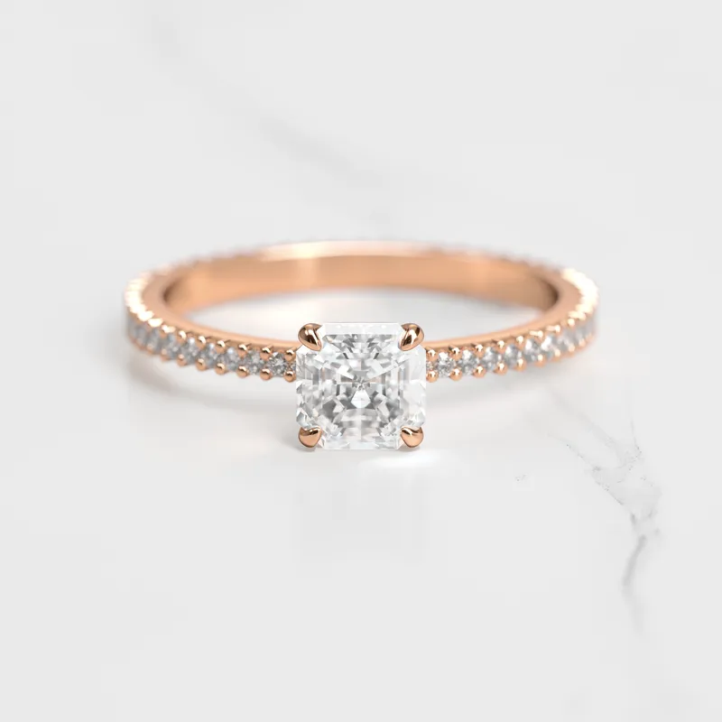 Asscher Full Pave Tapered Diamond Ring vy 5