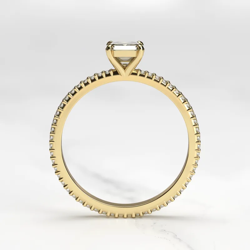 Asscher Full Pave Tapered Diamond Ring vy 7
